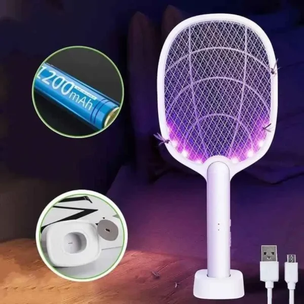 3 Layer Mesh Electric Mosquito Racket with LED Light