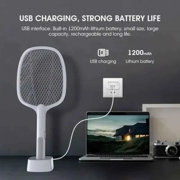 3 Layer Mesh Electric Mosquito Racket with LED Light