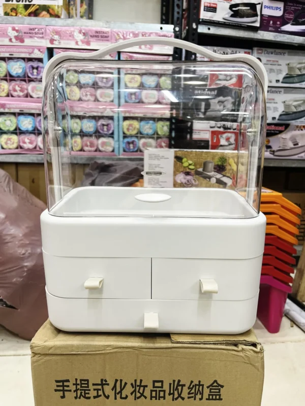 3 drawer double sided cosmetic organizer