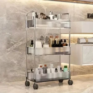 3 Tier Multipurpose Acrylic Trolley with Tyres