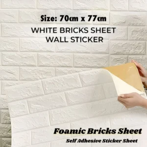3D Brick Wall Stickers Self Adhesive Wallpaper Sheets (Size : 77×70 cm)