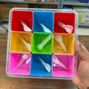 9 Compartments Spice Jar Box