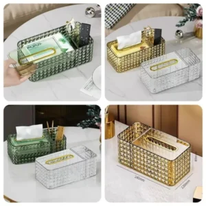 Acrylic Tissue Box with Organizer