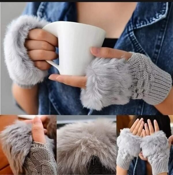 Winter Wool Hand Gloves For Women (Random Colors)
