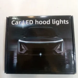 Car LED hood light strip box showing a car with a lit strip across the bonnet