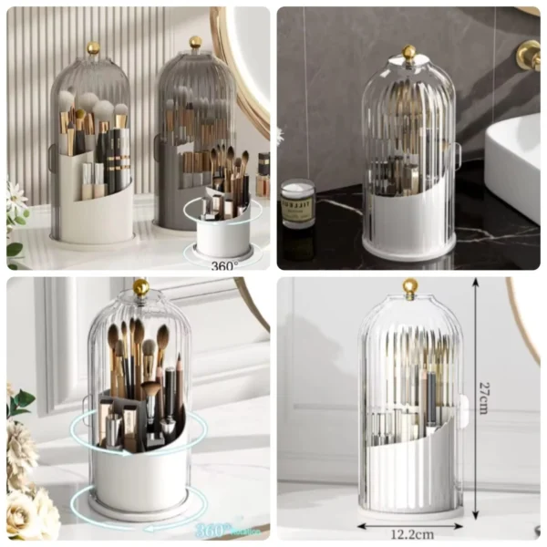 Dustproof Rotating Luxury Brush Holder (Box Packing)