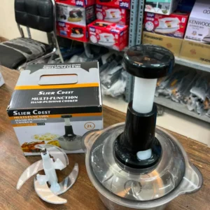 HAND PUSHING CHOPPER STAINLESS STEEL BODY With Lock (2Liter) (4 Blade)
