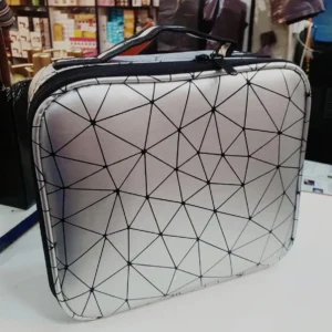 Matrix Diamond Pu Large Cosmetic Bag Travel Makeup Pouch Cosmetic Organizer