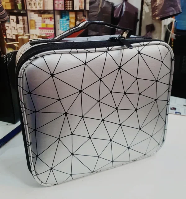 Matrix Diamond Pu Large Cosmetic Bag Travel Makeup Pouch Cosmetic Organizer