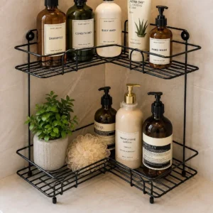 Metal Double Corner Bathroom Shelf