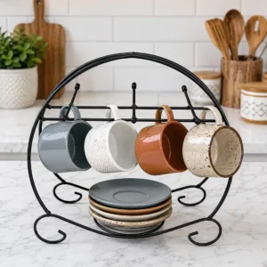 Metal Glass & Plate Stand
