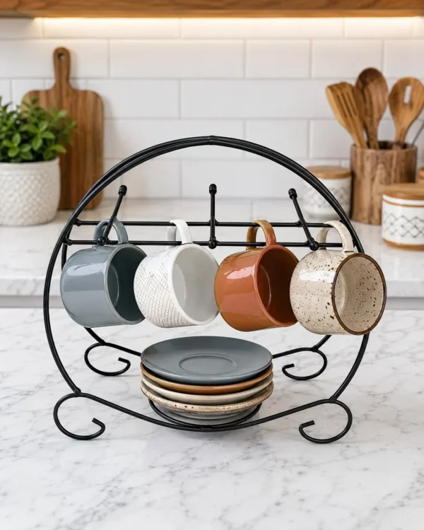Metal Glass & Plate Stand