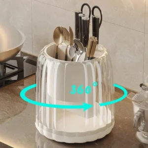 Multipurpose 360 Rotating Acrylic Spoons & Cutlery Holder