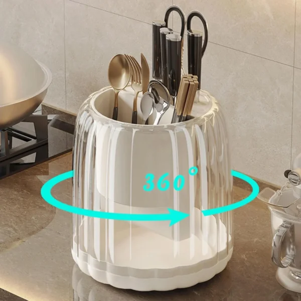 Multipurpose 360 Rotating Acrylic Spoons & Cutlery Holder
