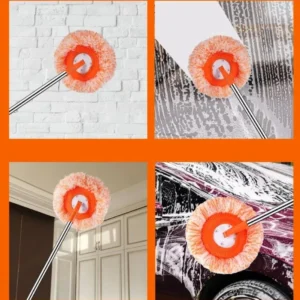 New Long Handle 360 Rotating head Sun Flower Orange Mop