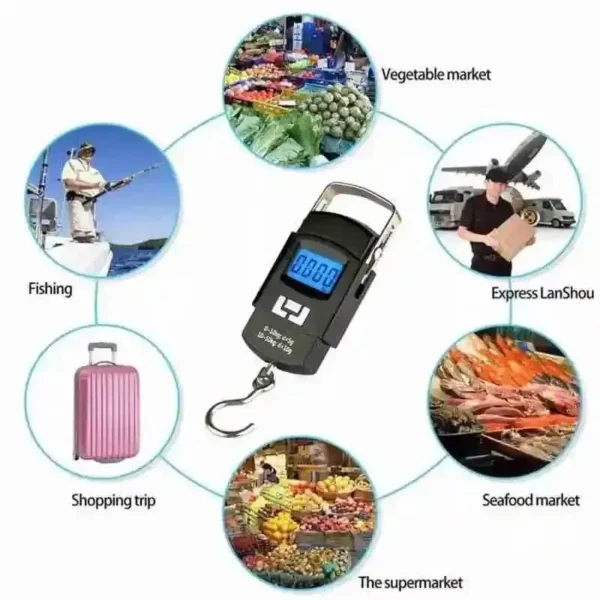 Portable 50 kg Capacity Luggage Scale Digital Weighing Travel Bag Weight Checker Hanging Weight Scale
