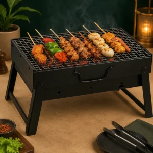 Portable Bar BBQ Foldable Suitcase Toaster Barbecue Maker Grill Stand