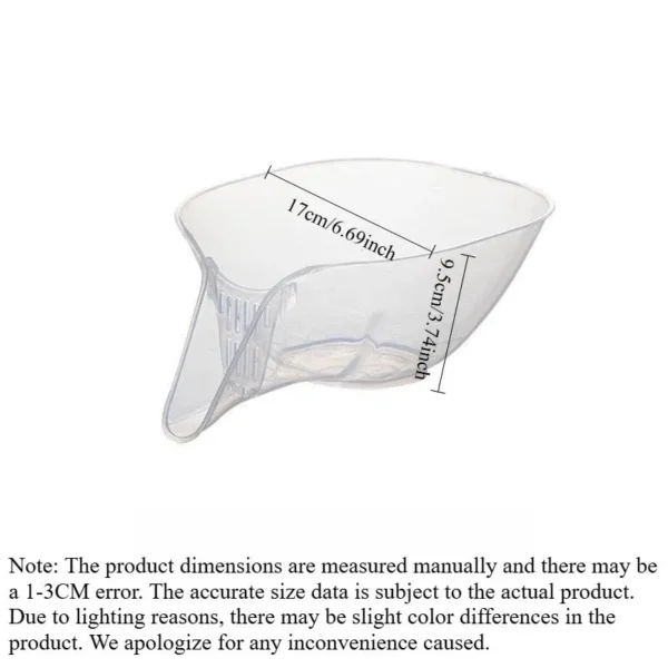 Size diagram of the washing basket: about 17 cm wide and 9.5 cm high