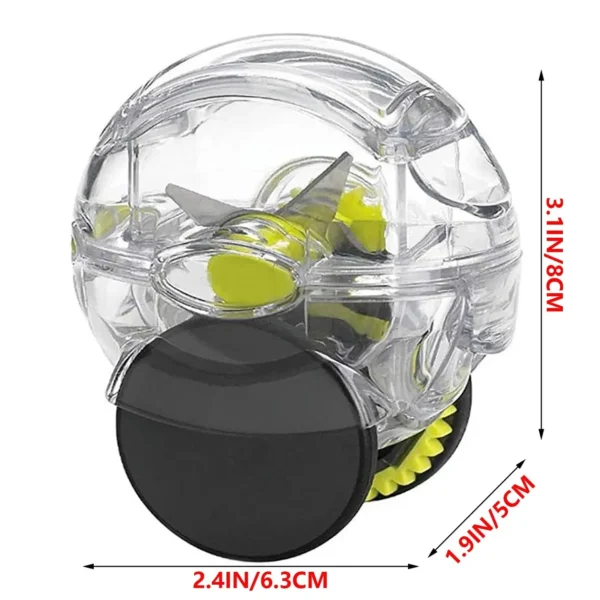 Garlic mincer with dimensions of 8 cm high, 6.3 cm wide and 5 cm deep