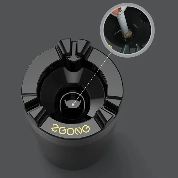 Top view of the ashtray ring with cigarette rests and a centre opening with a detail circle