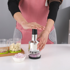 Stainless steel manual push vegetable chopper chopping onions